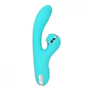 Consolador Vibrador con Estimulador de Clitoris ZOE 3 BLUE