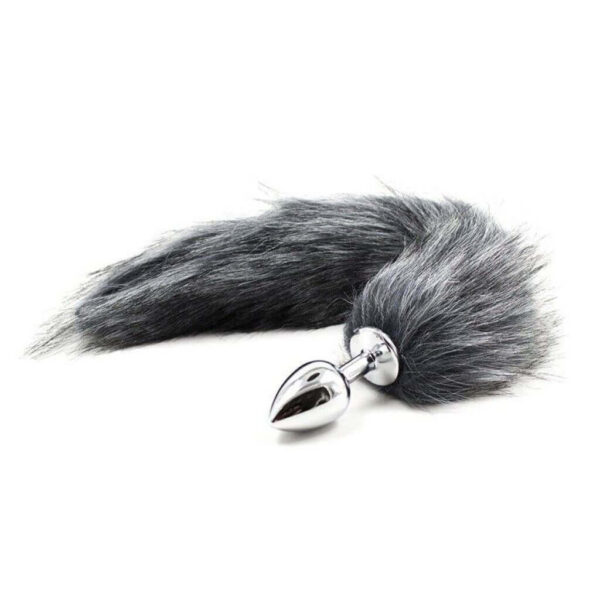 Plug anal con cola zorro - Gris