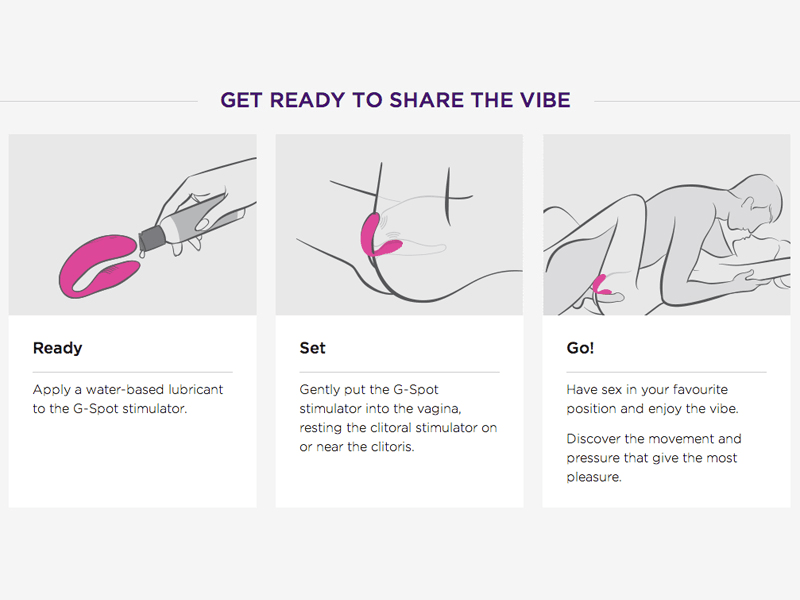 Vibrador en U para usar en pareja - con succión de clítoris y control remoto - Imagen 3