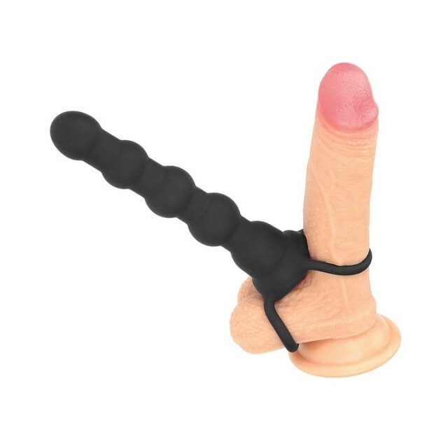 Dildo Escalonado con anillo peneano para hacer doble penetración - Imagen 2