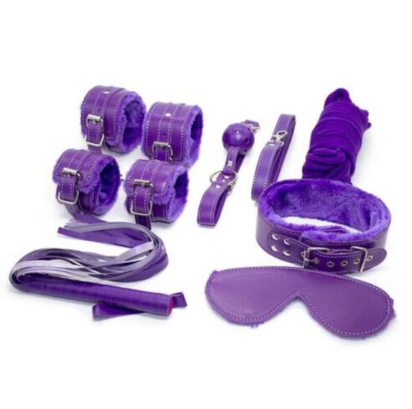 Kit Fetiche Sado Bondage 7 piezas en cuero ecologico