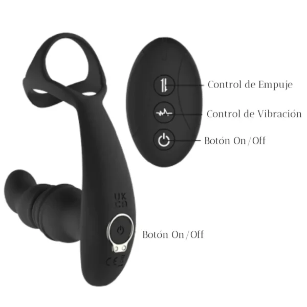 Estimulador Anal Prostatico con Bombeo Automatico y Anillo peneano - Pro 1 - Image 5