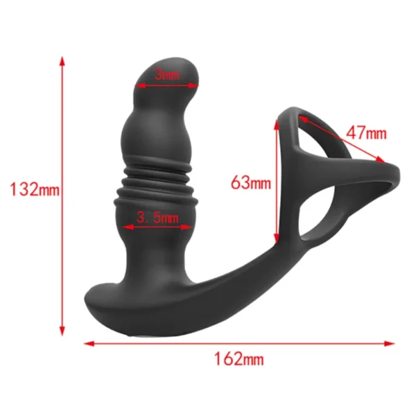 Estimulador Anal Prostatico con Bombeo Automatico y Anillo peneano - Pro 1 - Image 3