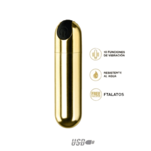 Bala Vibrador Bullet Gold - Recargable usb