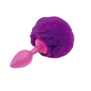 Plug Dilatador Anal de Silicona Cola conejo Pompom 6.5x2.5 cm