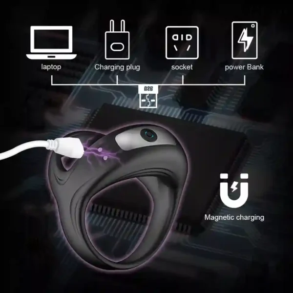 Anillo Peneano y Testicular con Vibración - Recargable - Image 5
