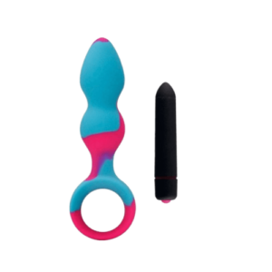 Plug Dilatador y Estimulador Anal Escalonado con Bullet Vibrador de Regalo  🎁  - Large 17x5cm