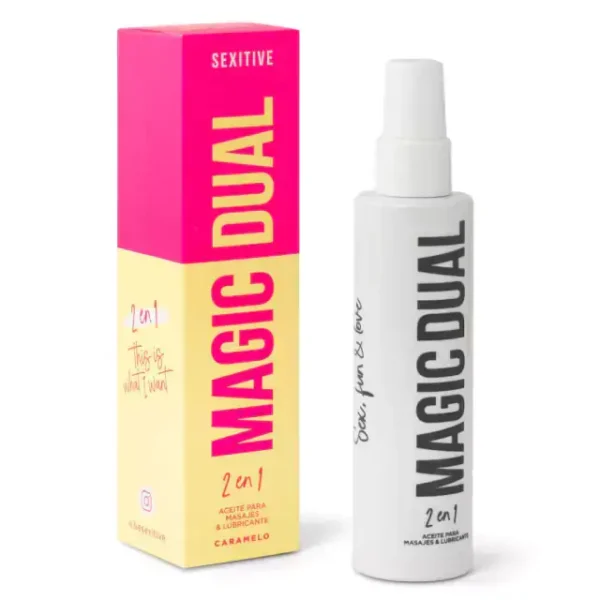 2 en 1: Aceite para Masajes y Lubricante intimo - Aroma Caramelo - 100ML - Magic Dual
