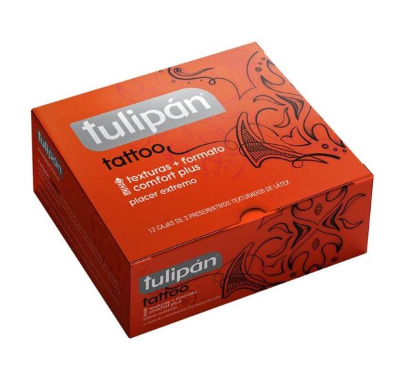 Preservativos Tulipan TATOO Caja x 12 cajitas (36 unid)
