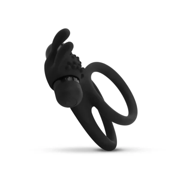 Anillo Peneano doble con Rabbit clitorial y Vibrador - A Pilas - Image 4