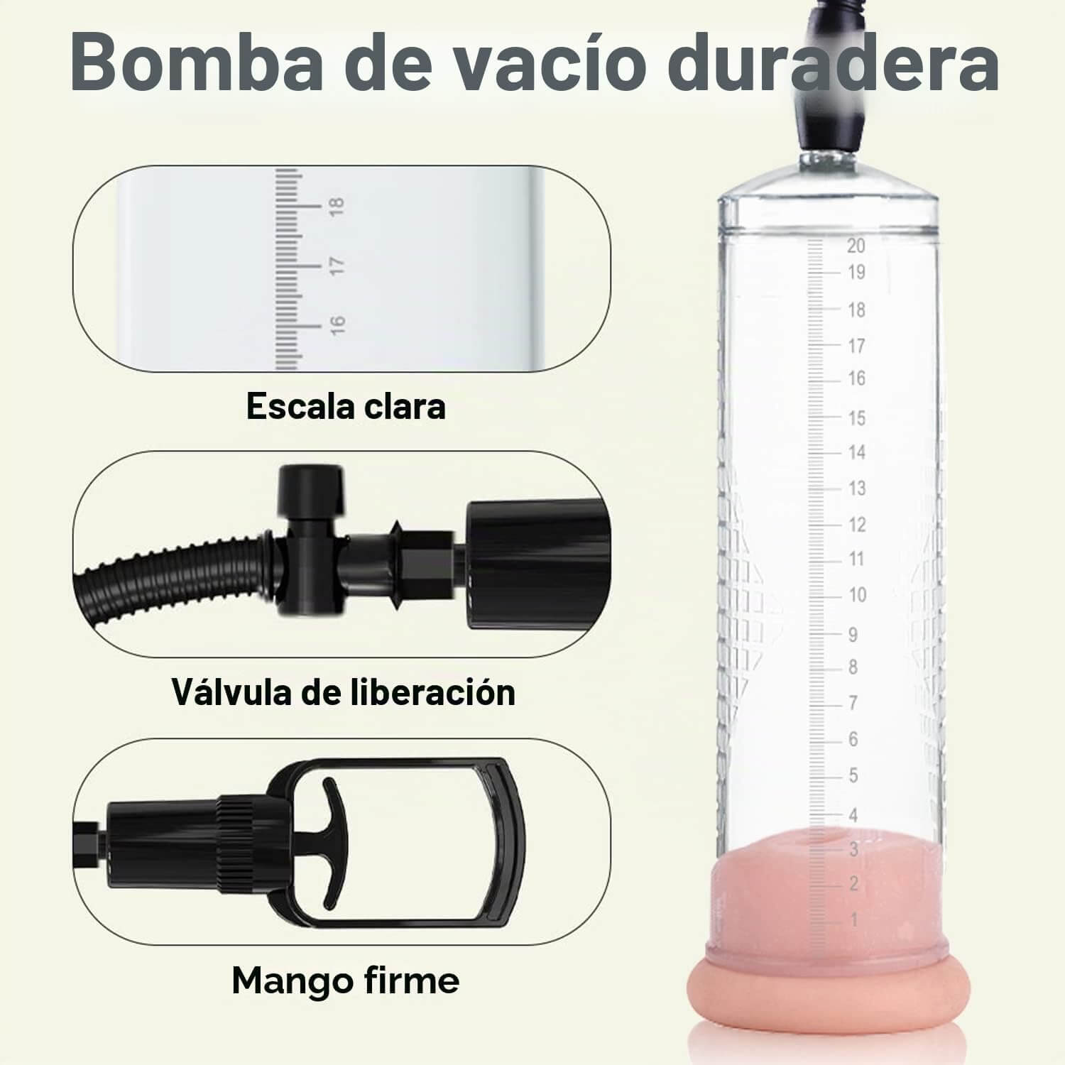 Bomba Ejercitador ALARGADOR PENEANO para principiantes 2 en 1 - con Masturbador - Imagen 4