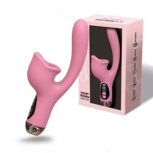 Vibrador con Succión y Lengüita - Luxury Passion Pink