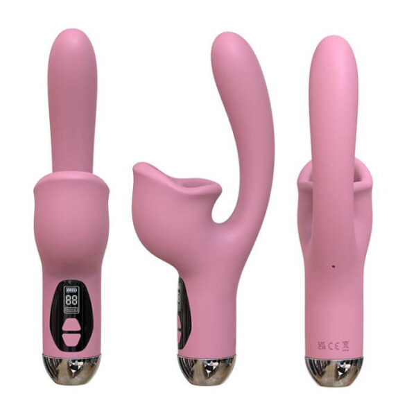 Vibrador con Succión y Lengüita - Luxury Passion Pink - Image 4