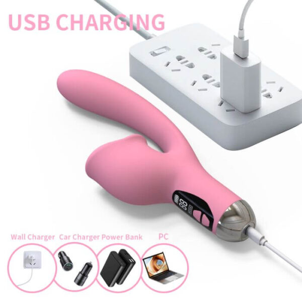 Vibrador con Succión y Lengüita - Luxury Passion Pink - Image 2