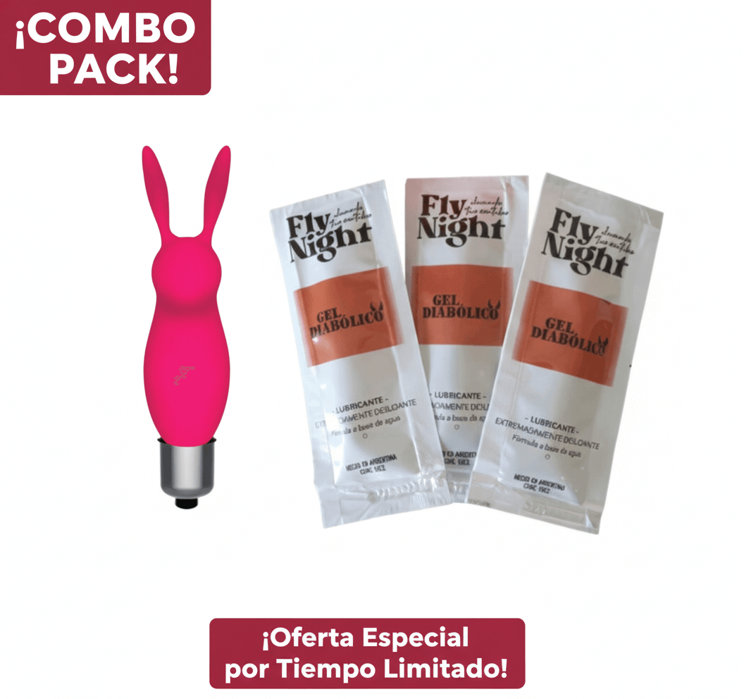 Combo Navideño 1: Vibrador Rabbit + 3 Sachets de Gel lubricante