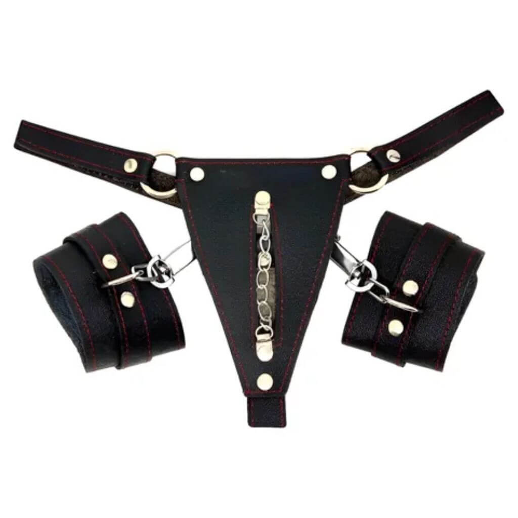 Tanga de Cuero con Esposas