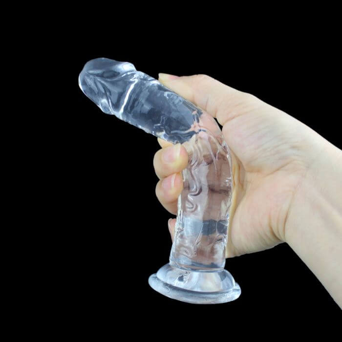 Dildo Transparente y Flexible con Ventosa en Base - 15 x 2.5 cm - Image 2