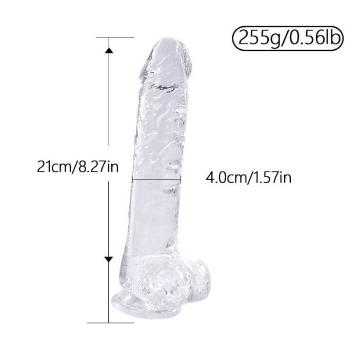 Dildo Transparente y Flexible con Ventosa en Base - 21 x 4 cm - Image 2