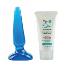 Combo Principiante: Plug Anal Dilatador 12 x 2 cm + Crema Lubricante Anal