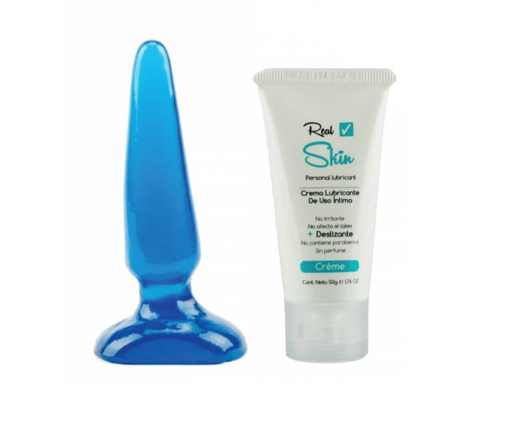 Combo Principiante: Plug Anal Dilatador 12 x 2 cm + Crema Lubricante Anal