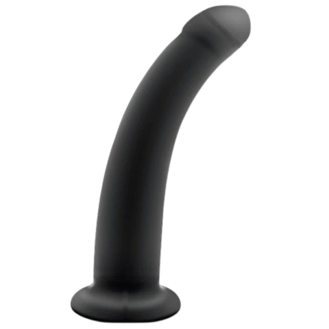 Dildo Curvo de Silicona lisa - 12.5 x 2.3 cm aprox - Pinky 1
