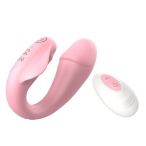 Vibrador Vaginal de Doble Estimulación con formato U y Control Remoto