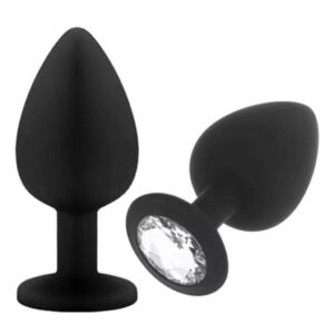 Plug Anal de Silicona Talle MEDIUM 8 x 3,5 cm aprox - Tapón Strass