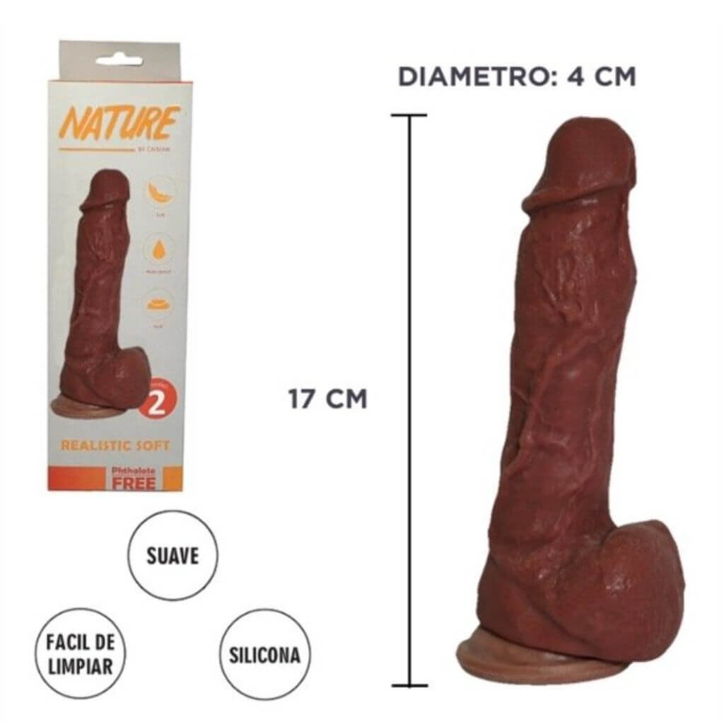 Dildo Realístico Mulato de 17 x 4 cm aprox- SUCK CYBER NATURE Nº2 - Imagen 3