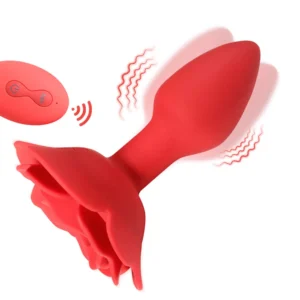 Plug Anal But Flower - Vibración y Rotación - con Control Remoto