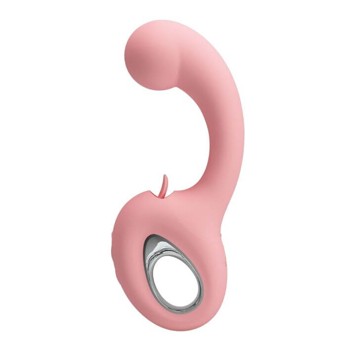 Vibrador ergonómico de doble estimulación - Punto G y Clítoris - con lengüita - Imagen 2