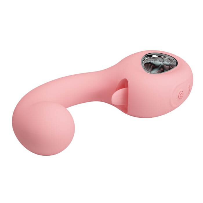 Vibrador ergonómico de doble estimulación - Punto G y Clítoris - con lengüita - Imagen 3