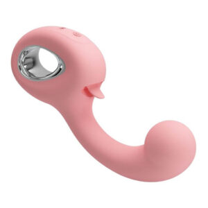 Vibrador ergonómico de doble estimulación - Punto G y Clítoris - con lengüita
