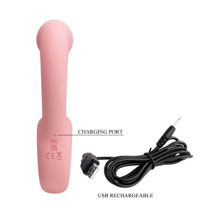 Vibrador ergonómico de doble estimulación - Punto G y Clítoris - con lengüita - Imagen 6