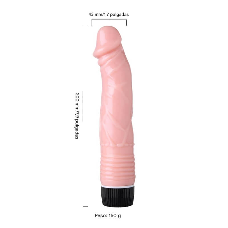 Dildo Realístico con Vibración - 20cm x 4 Ø aprox - Recargable Usb - Mod 04 - Imagen 2