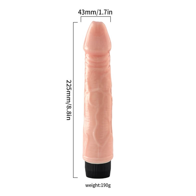 Dildo Realístico con Vibración - 22cm x 4.3 Ø aprox - Recargable Usb - Mod 06 - Imagen 3
