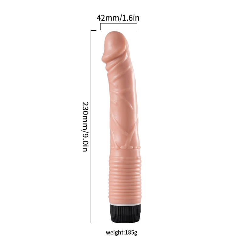 Dildo Realístico con Vibración - 23cm x 4 Ø aprox - Recargable Usb - Mod 07 - Imagen 2