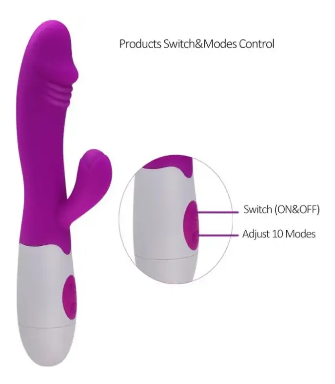 Vibrador Doble Estimulación Rabbit Negro - RECARGABLE USB - Imagen 4